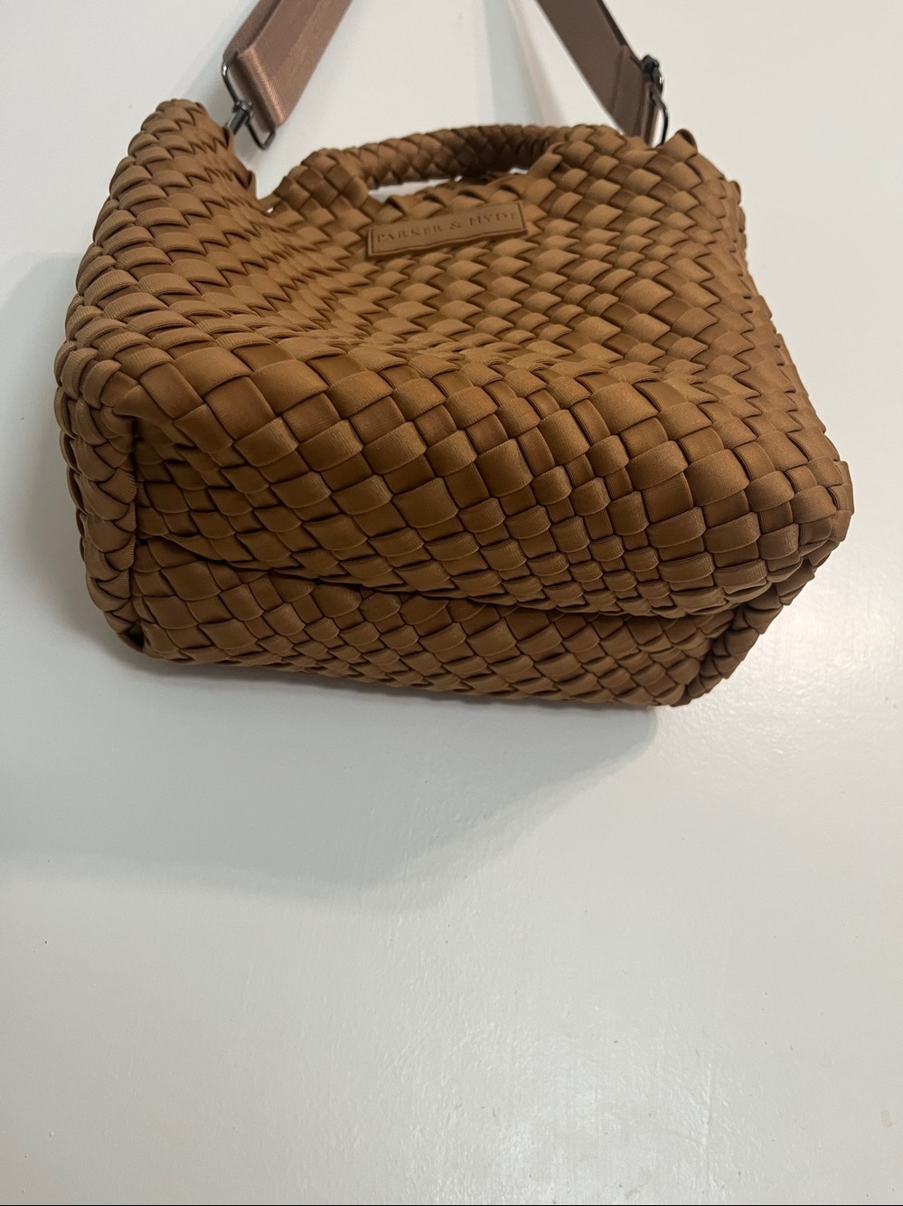 Parker and Hyde Camel Woven small Tote Bag - Picture 5 of 10
